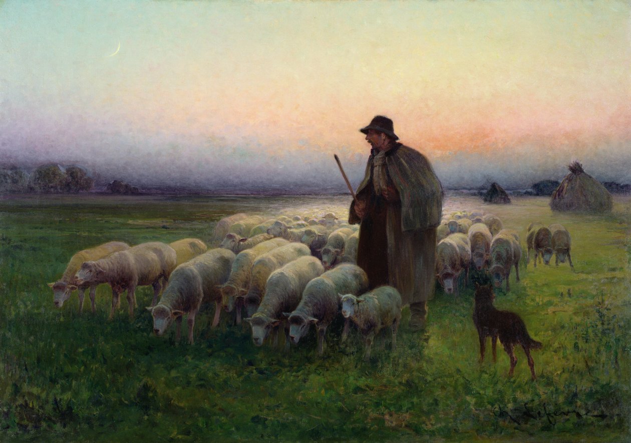 Powrót na pole, ok. 1913 autorstwa Charles Amable Lefebvre