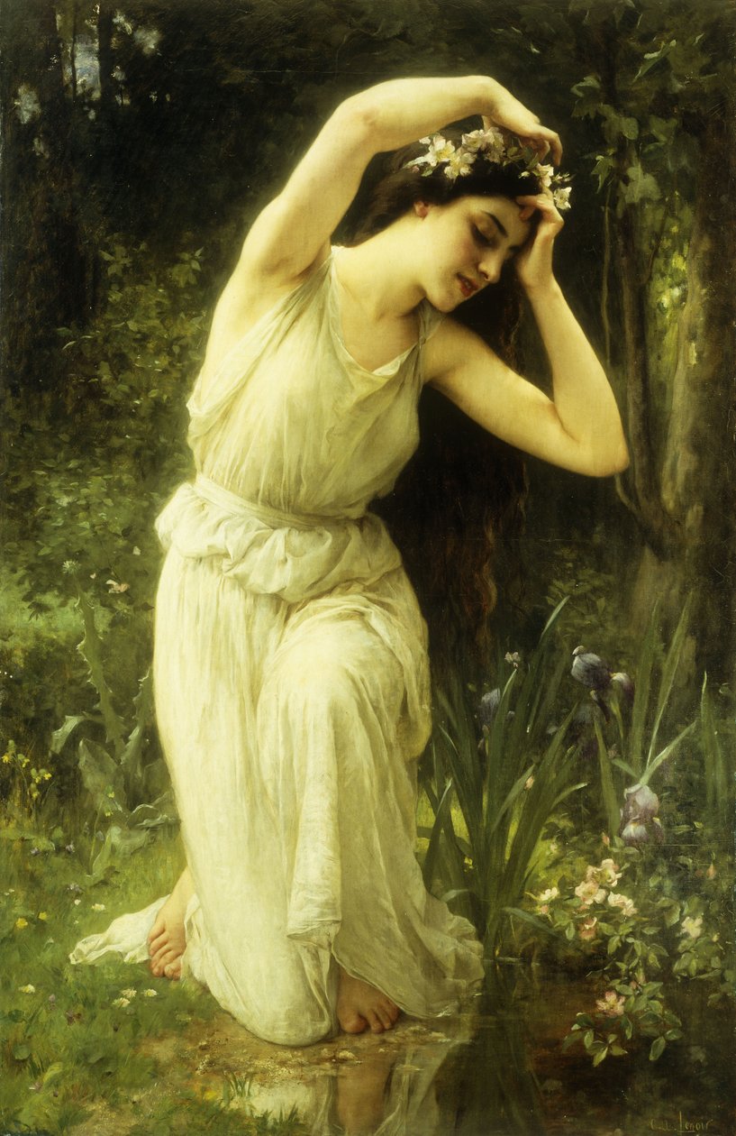 Nimfa w lesie (olej na płótnie) autorstwa Charles Amable Lenoir