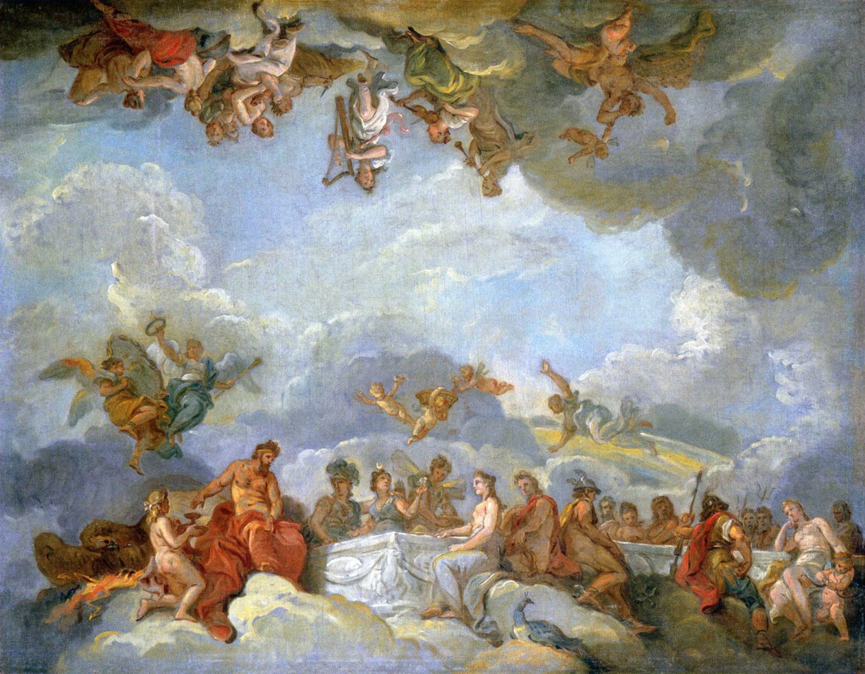 Wprowadzenie Ganimedesa na Olimp - szkic olejny autorstwa Charles Amedee Philippe van Loo