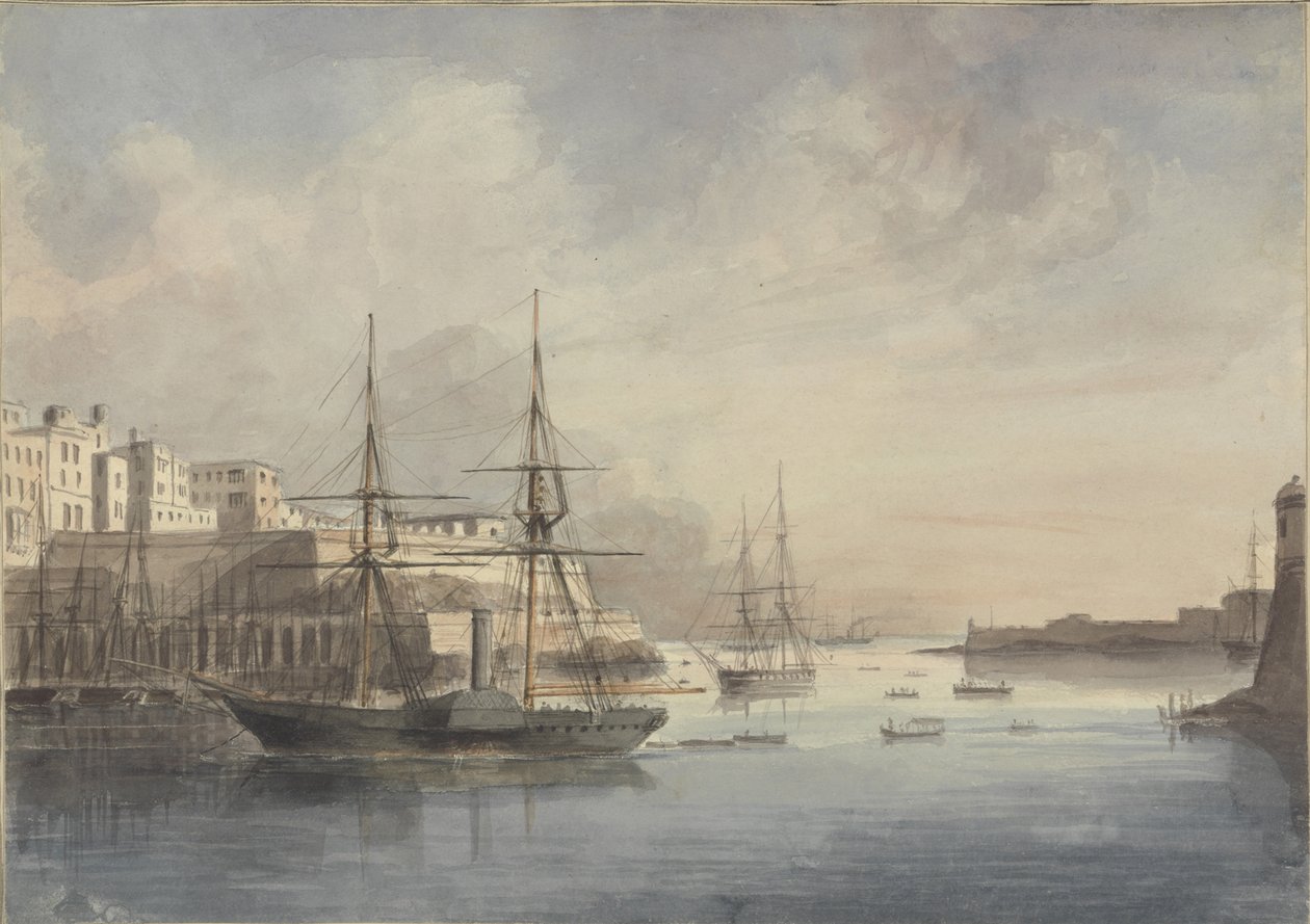 Widok na Maltę, ca. 1849 autorstwa Charles Andrew Dyce
