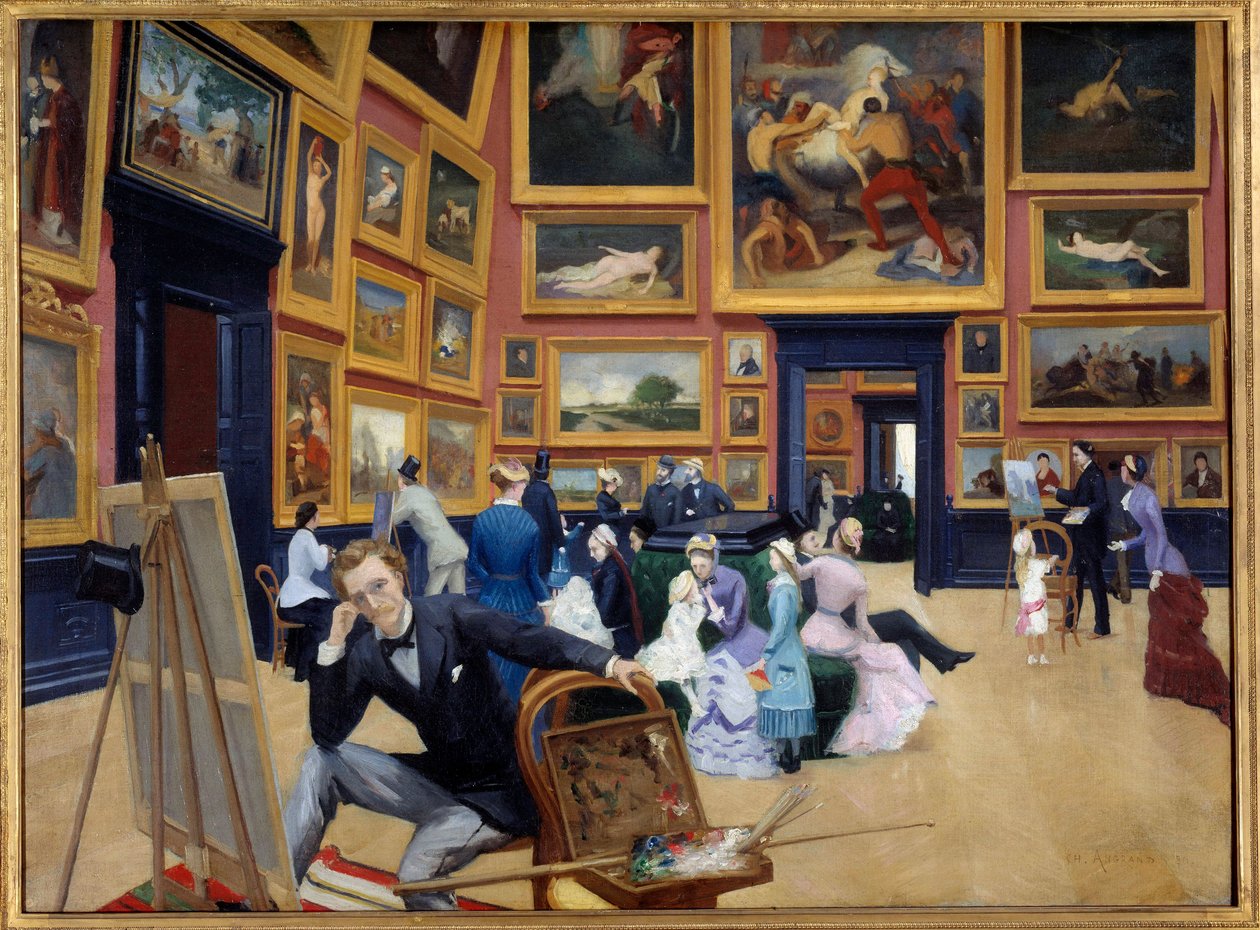 Widok wnętrza musee des Beaux Arts de Rouen Obraz Charlesa Angranda (1854-1926) 1880 Nd. 1,1x1,5 m Rouen musee des Beaux - Widok wnętrza Musee des Beaux Arts w Rouen. Obraz Charlesa Angranda (1854-1926) autorstwa Charles Angrand