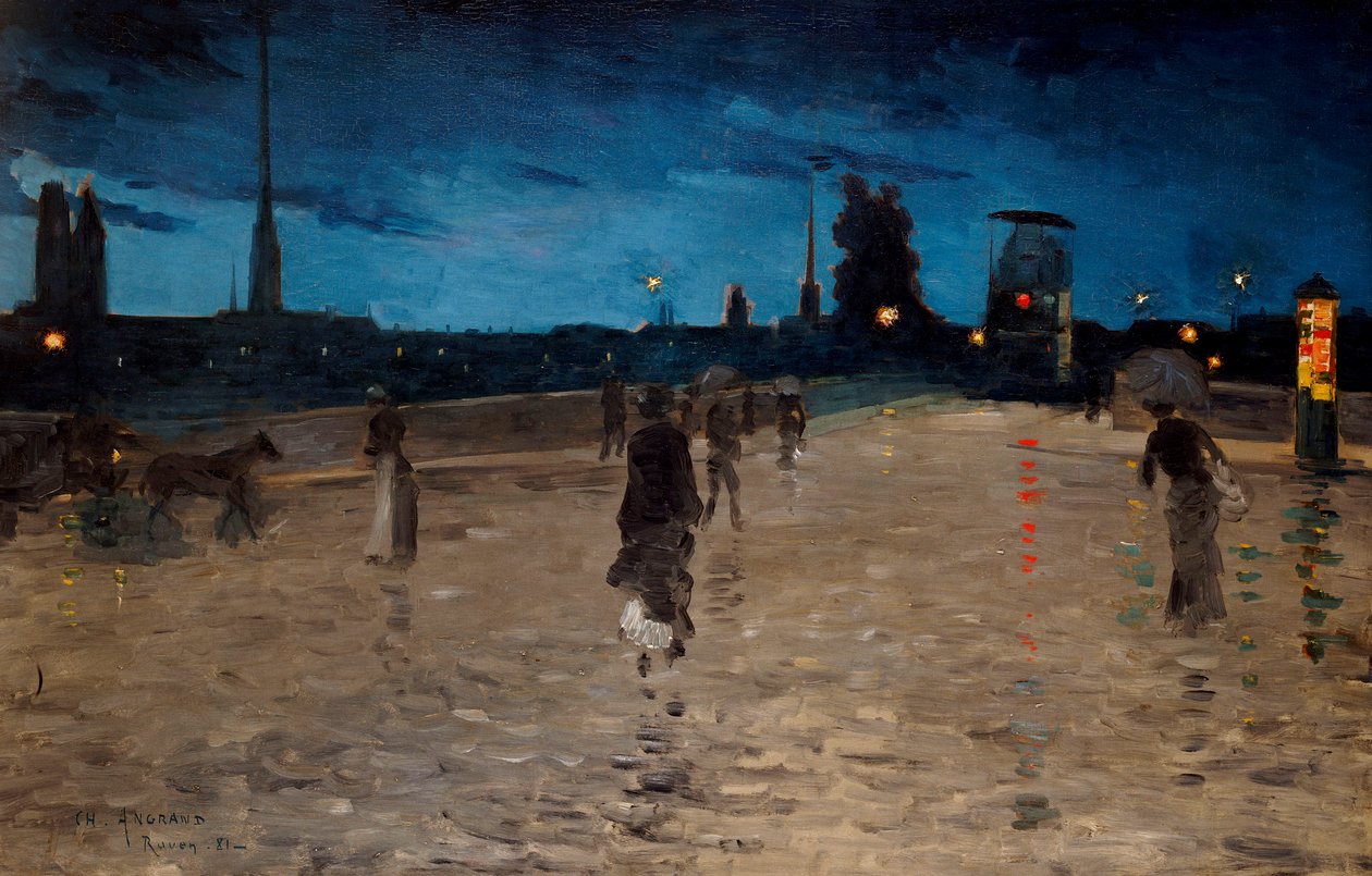 Kamienny Most, Rouen, 1881 autorstwa Charles Angrand