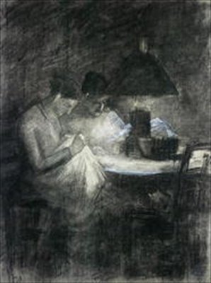 Krawcowe (węgiel i biała kreda) autorstwa Charles Angrand