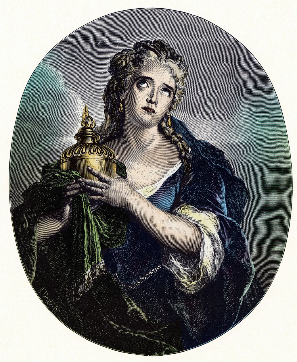 Adrienne Lecouvreur (1692-1730), francuska aktorka w roli "" Cornelia "" w "Mort de Pompee" przez Pierre Corneille. autorstwa Charles Antoine (after) Coypel