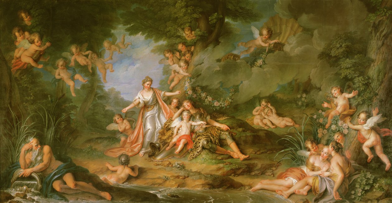 Armide chcący uderzyć Renauda, 1741 autorstwa Charles Antoine Coypel