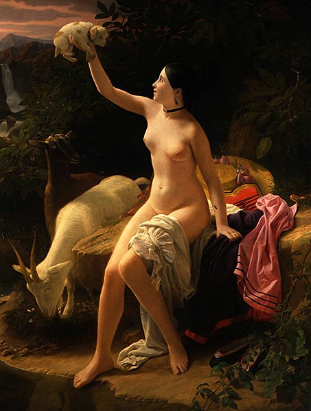 Sielanka pasterska (olej na płótnie) autorstwa Charles Auguste Steuben