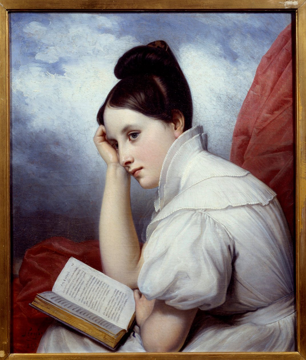 Lampka do czytania Obraz Charlesa Auguste Steubena (1788-1856) 1829 Nantes, Musee des Beaux Arts autorstwa Charles Auguste Steuben