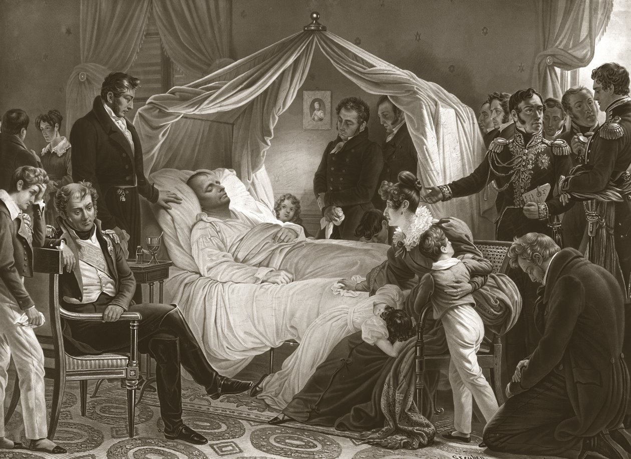 Napoleon na łożu śmierci, 5 maja 1821 autorstwa Charles Auguste after Steuben