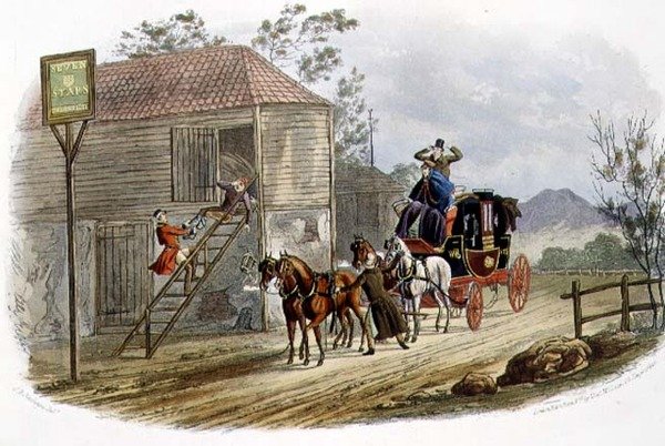 „Lazy Horsekeeper for the Mail”, grawerowane przez R.G. Reeve (fl.1811-37) wyd. autorstwa Thomasa McLeana autorstwa Charles B. (after) Newhouse
