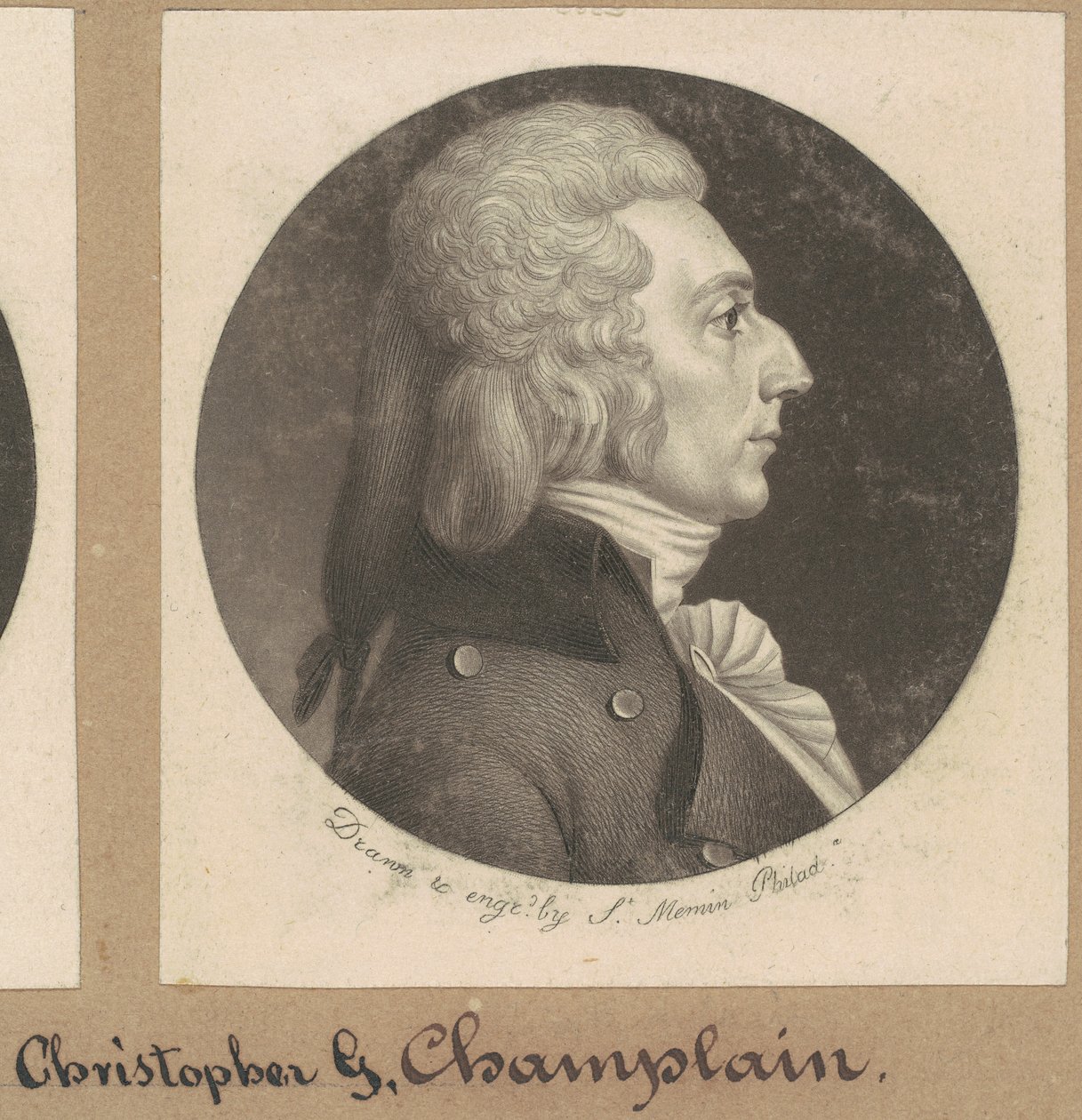 Christopher Grant Champlin autorstwa Charles B. J. Févret de Saint Mémin