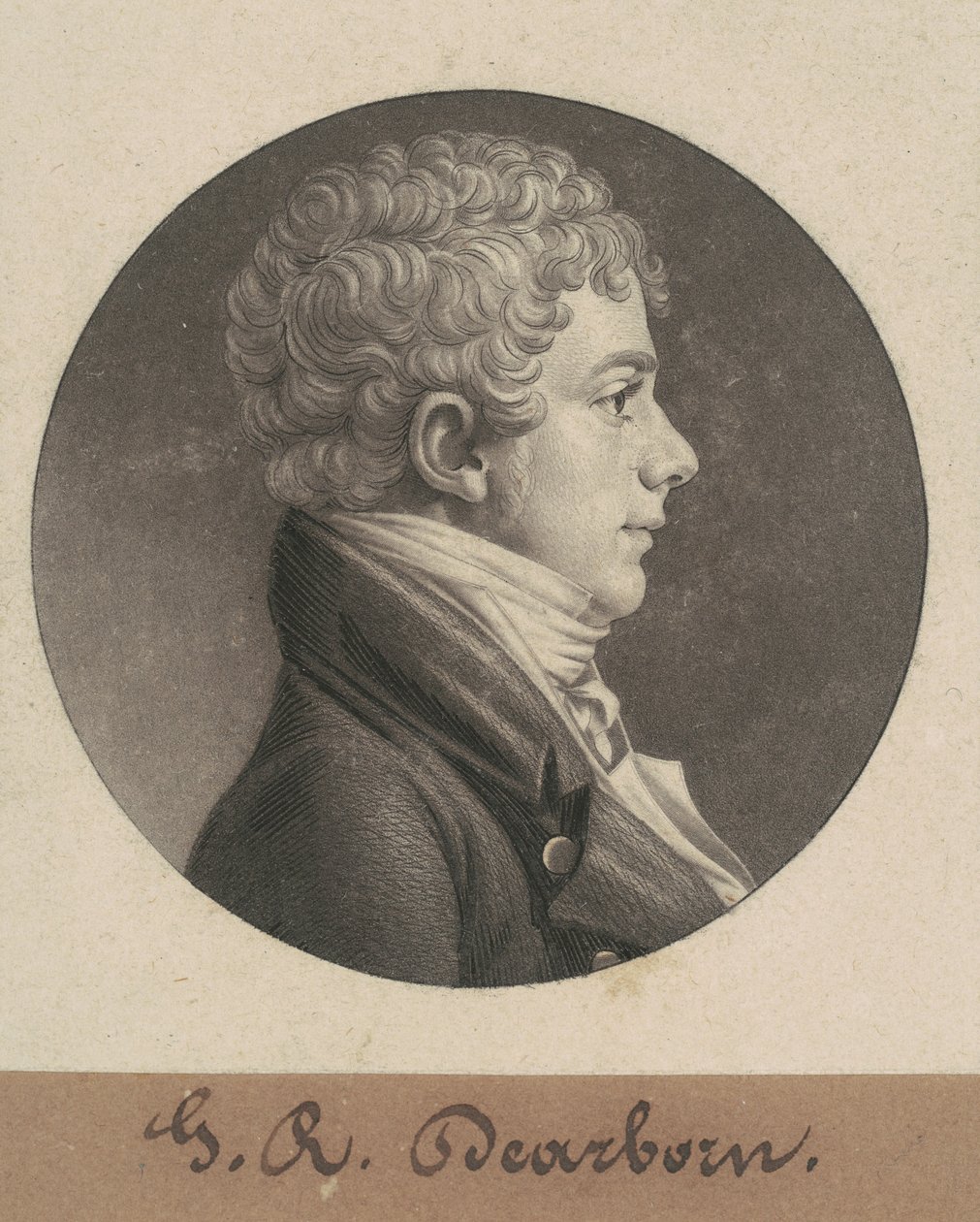 George Raleigh Dearborn autorstwa Charles B. J. Févret de Saint Mémin