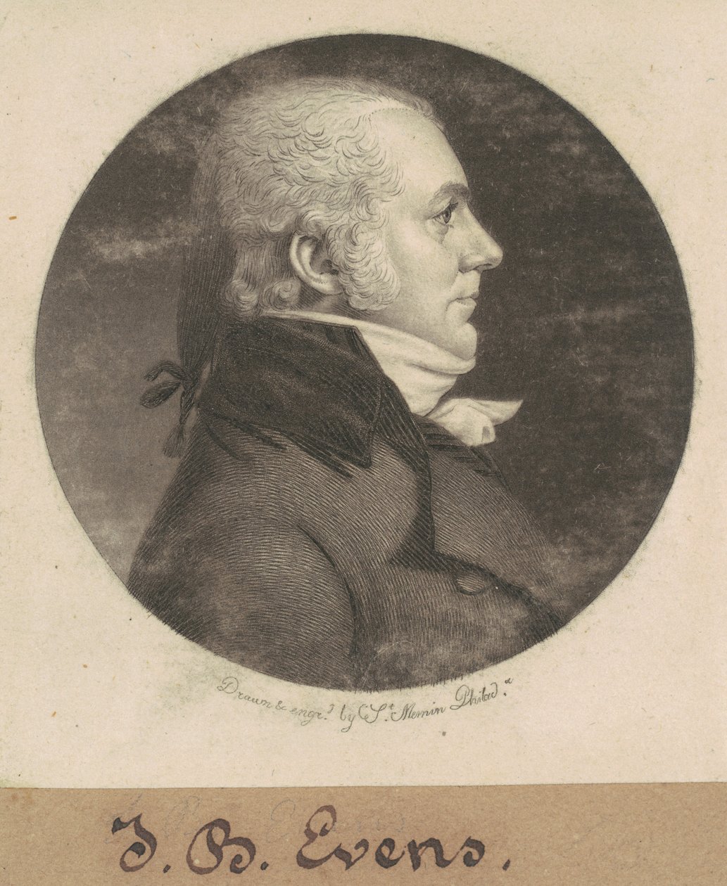 John B. Evens autorstwa Charles B. J. Févret de Saint Mémin