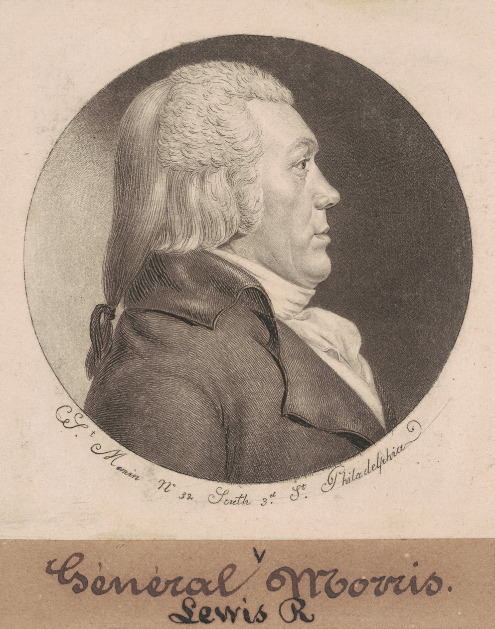 Lewis Richard Morris autorstwa Charles B. J. Févret de Saint Mémin