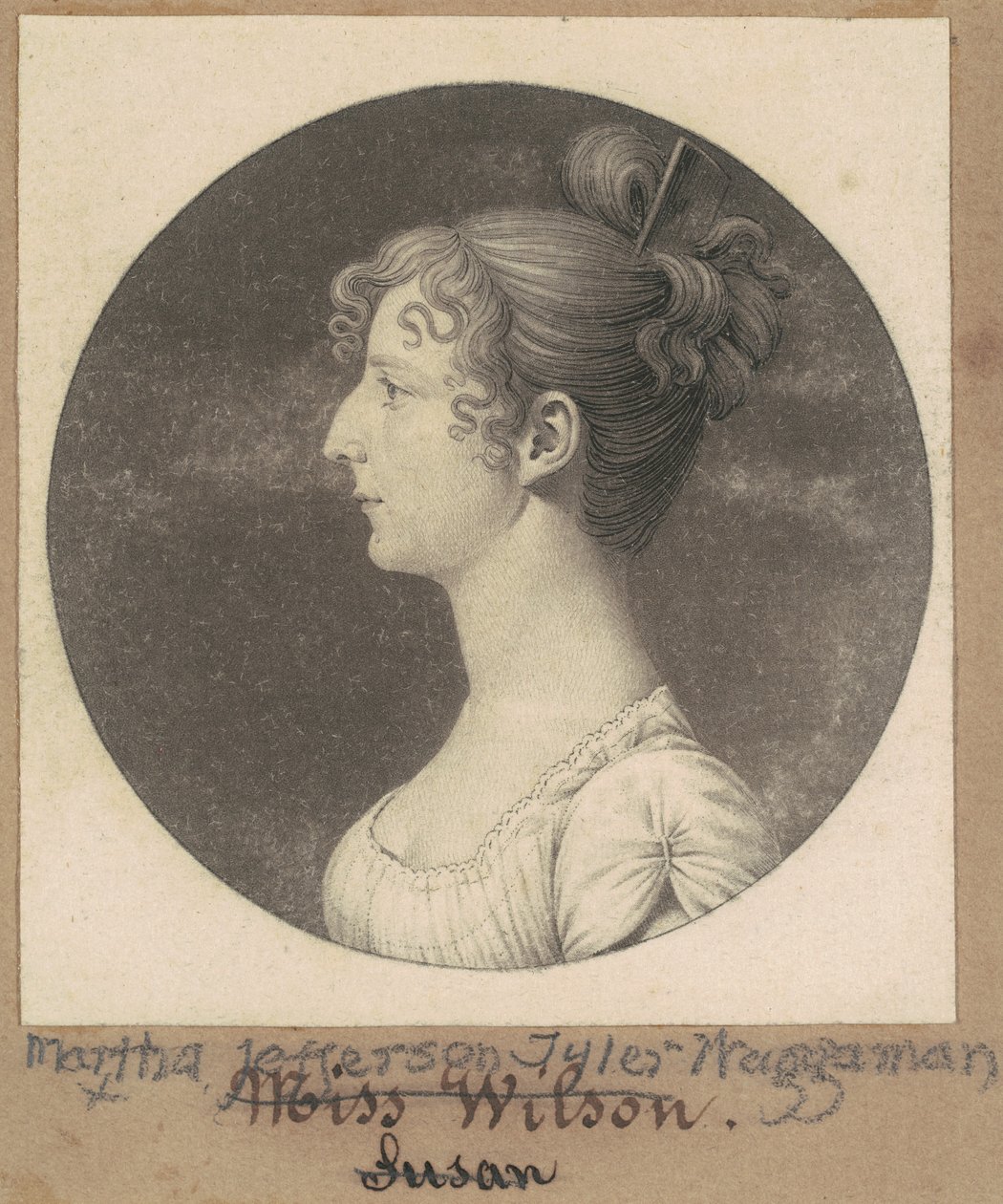 Martha Jefferson Tyler Waggaman autorstwa Charles B. J. Févret de Saint Mémin