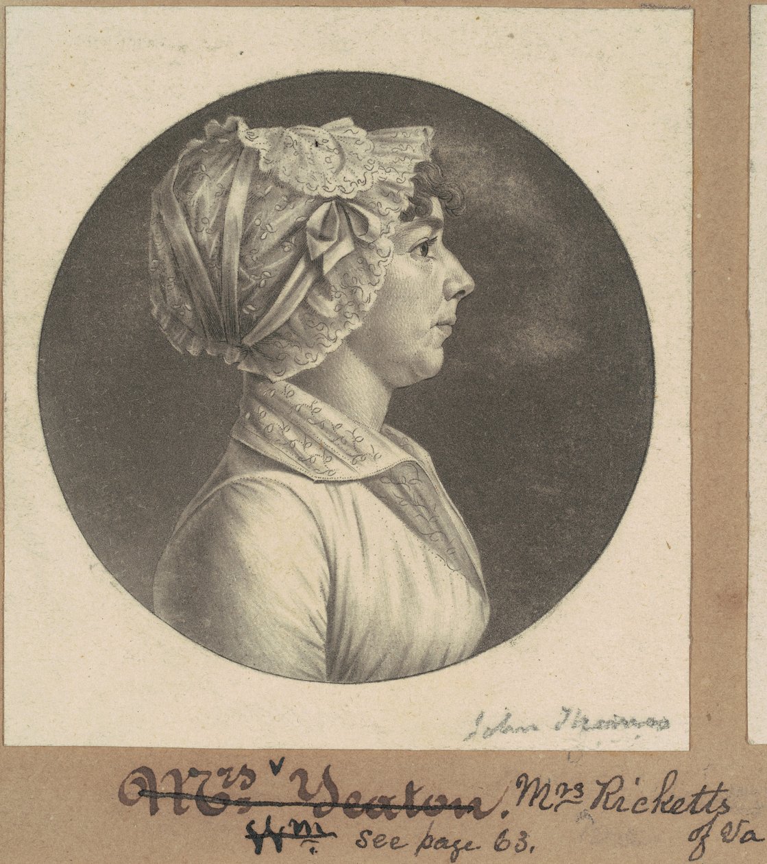Mary Barr Ricketts autorstwa Charles B. J. Févret de Saint Mémin