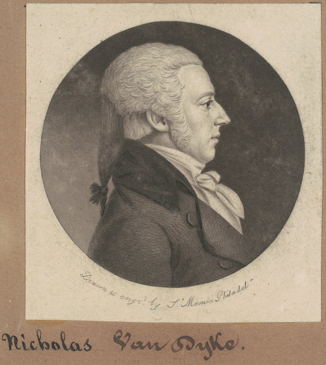 Nicholas Van Dyke autorstwa Charles B. J. Févret de Saint Mémin