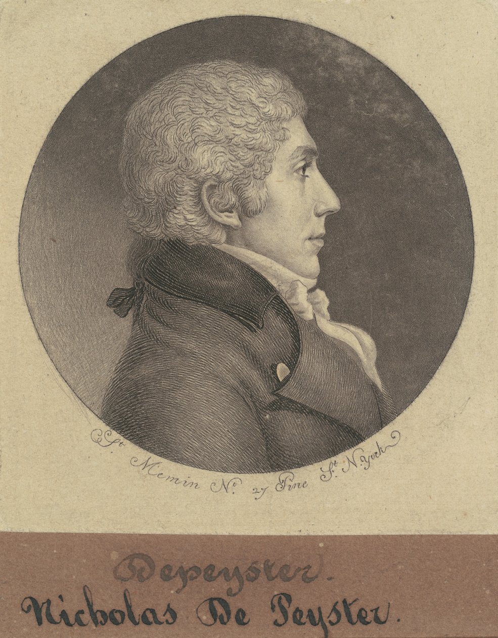 Nicholas de Peyster, Jr. autorstwa Charles B. J. Févret de Saint Mémin