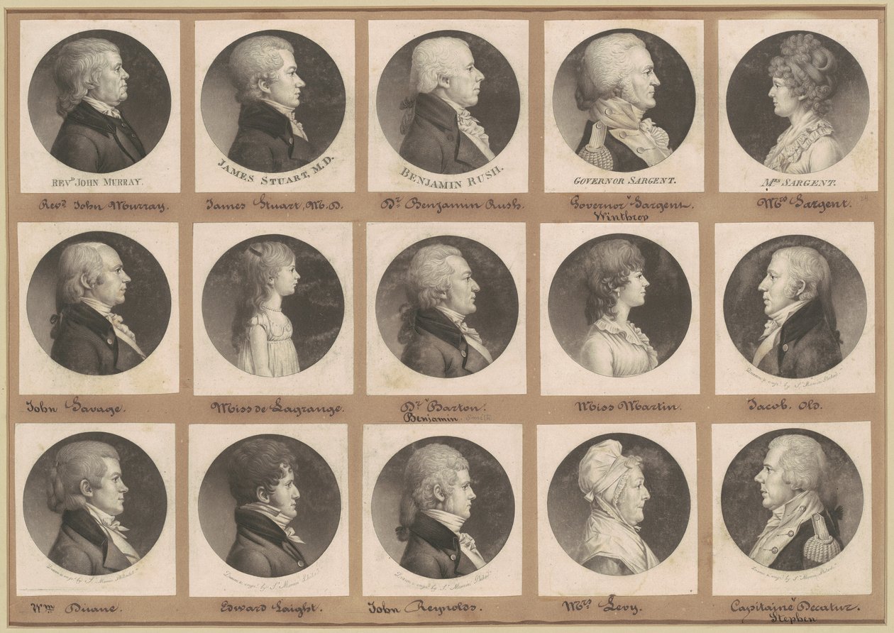 Kolekcja Portretów Saint-Mémin, grupa 24 autorstwa Charles B. J. Févret de Saint Mémin