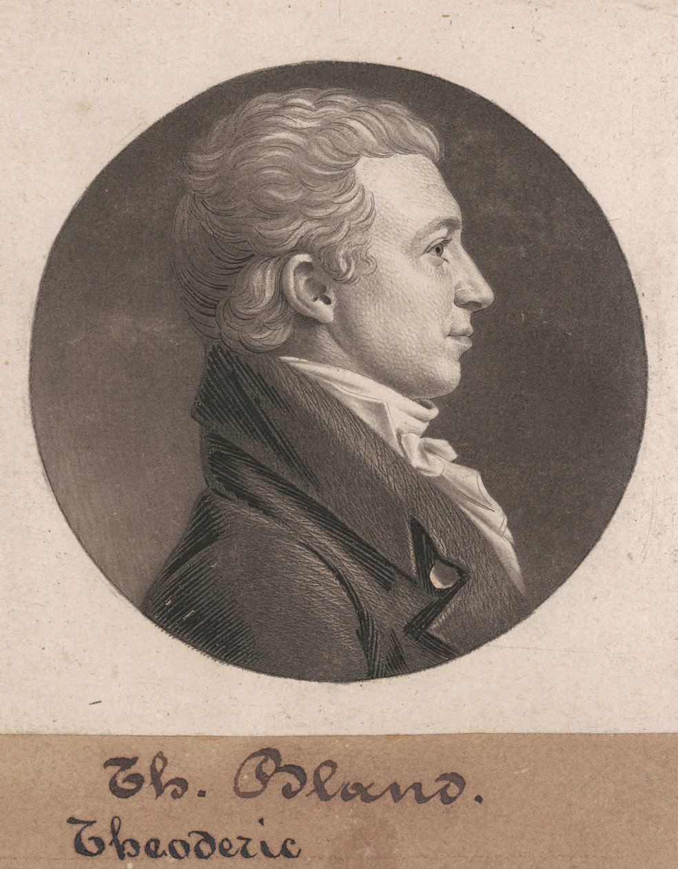 Theodorick Bland autorstwa Charles B. J. Févret de Saint Mémin