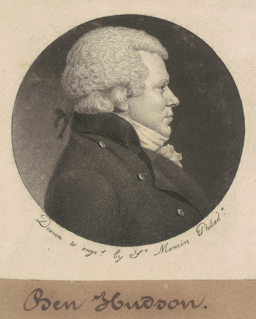 William Hudson autorstwa Charles B. J. Févret de Saint Mémin