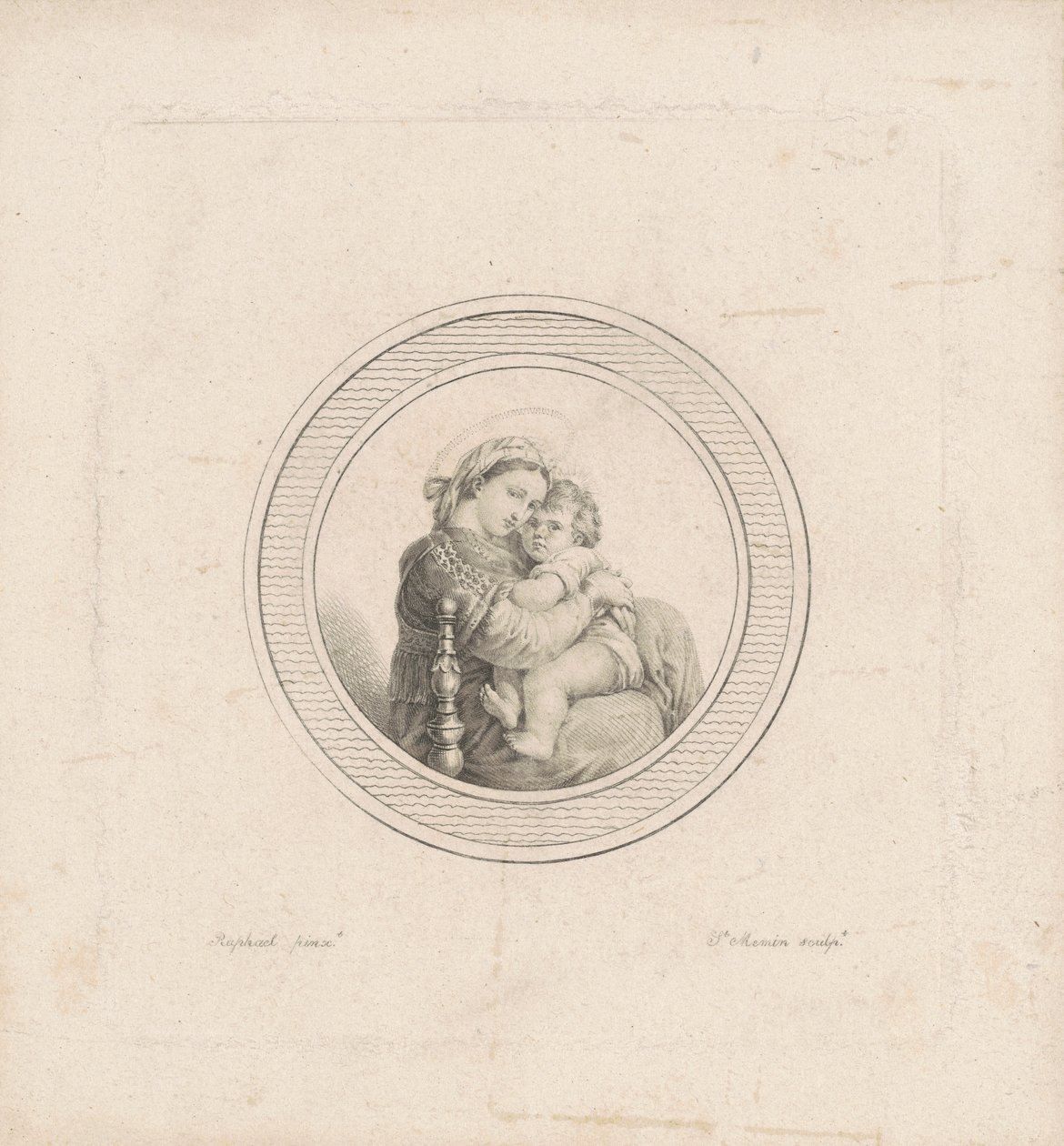 Madonna z krzesła autorstwa Charles B. J. Févret de Saint Mémin, after Raphael