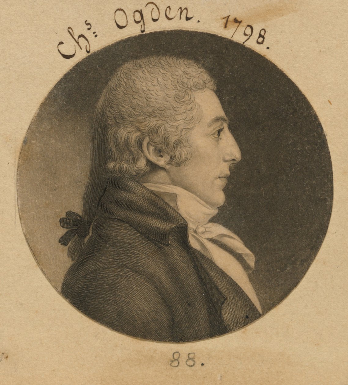 Abraham Ogden, Jr. autorstwa Charles Balthazar Julien Févret de Saint-Mémin