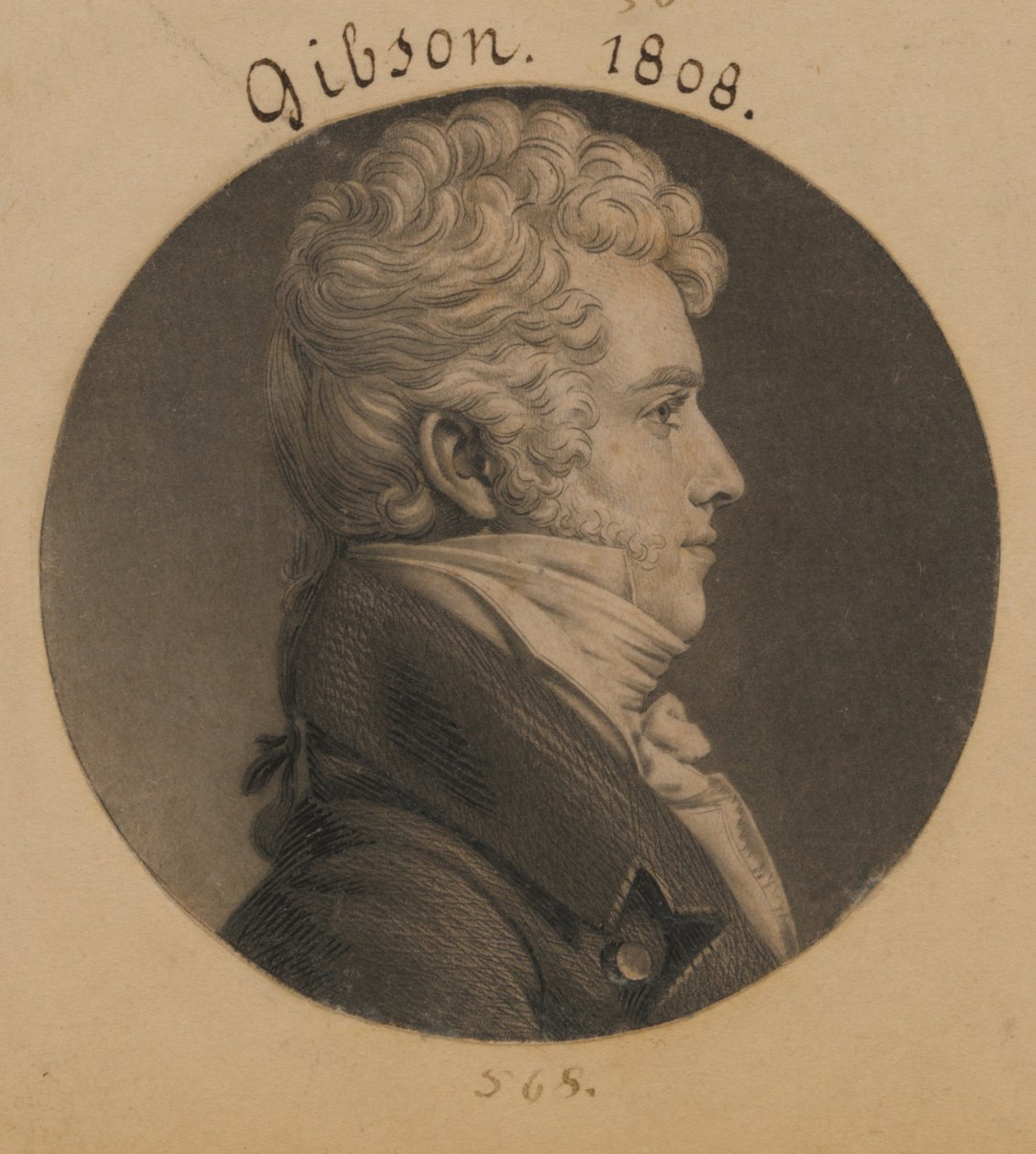 Alexander Gibson autorstwa Charles Balthazar Julien Févret de Saint-Mémin