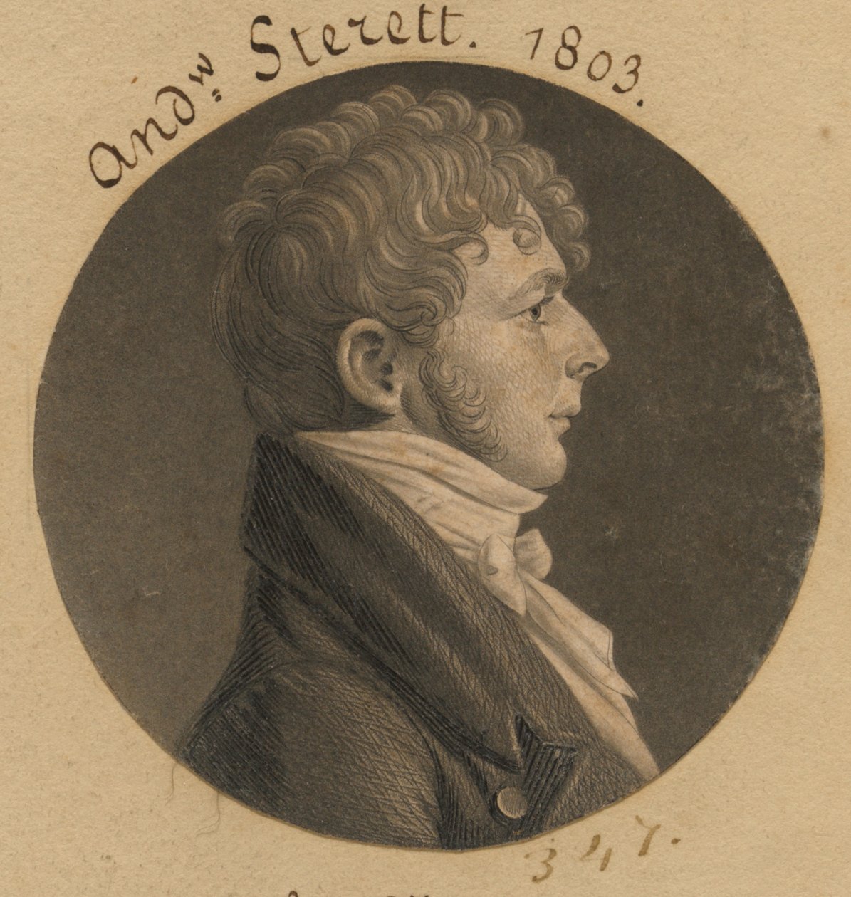 Andrew Sterett autorstwa Charles Balthazar Julien Févret de Saint-Mémin
