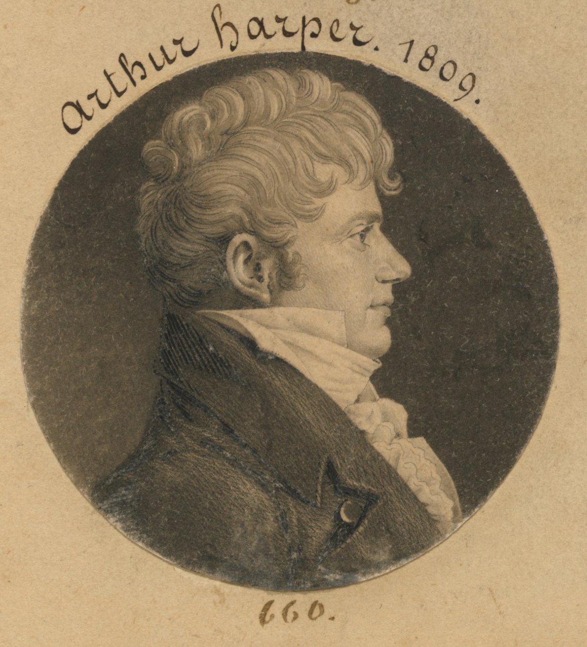 Arthur Harper autorstwa Charles Balthazar Julien Févret de Saint-Mémin