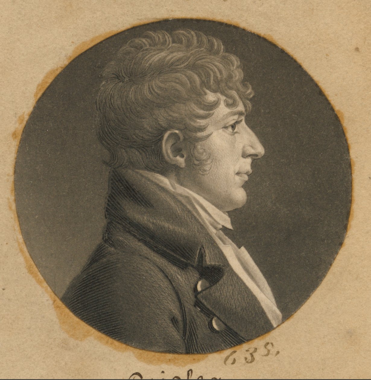 Benjamin Ricketts autorstwa Charles Balthazar Julien Févret de Saint-Mémin