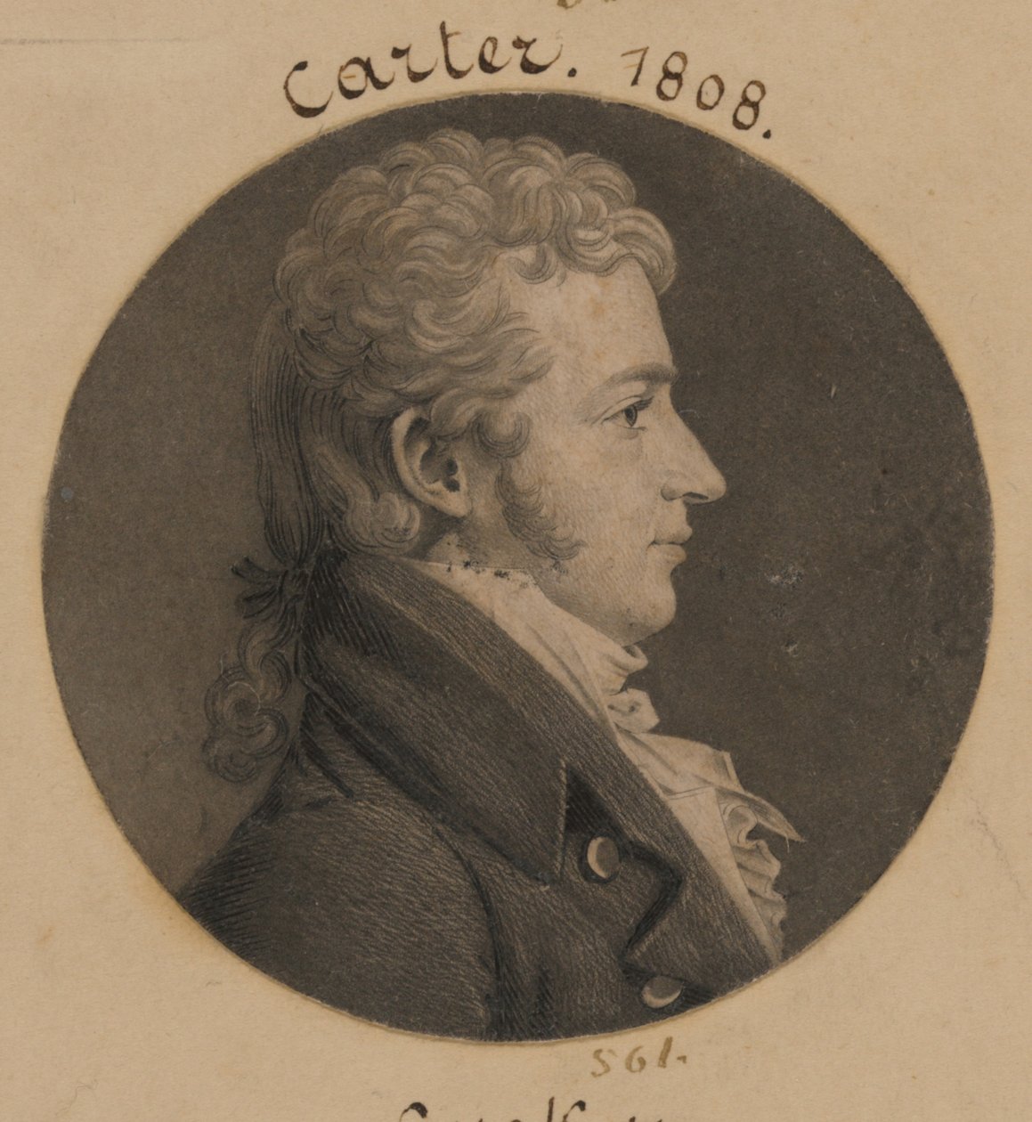 Bernard Moore Carter autorstwa Charles Balthazar Julien Févret de Saint-Mémin
