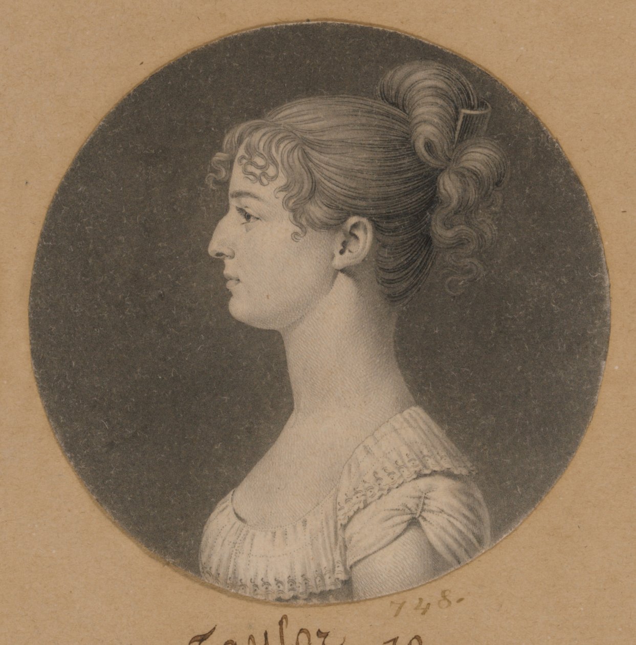 Caroline Lewis Barrett autorstwa Charles Balthazar Julien Févret de Saint-Mémin