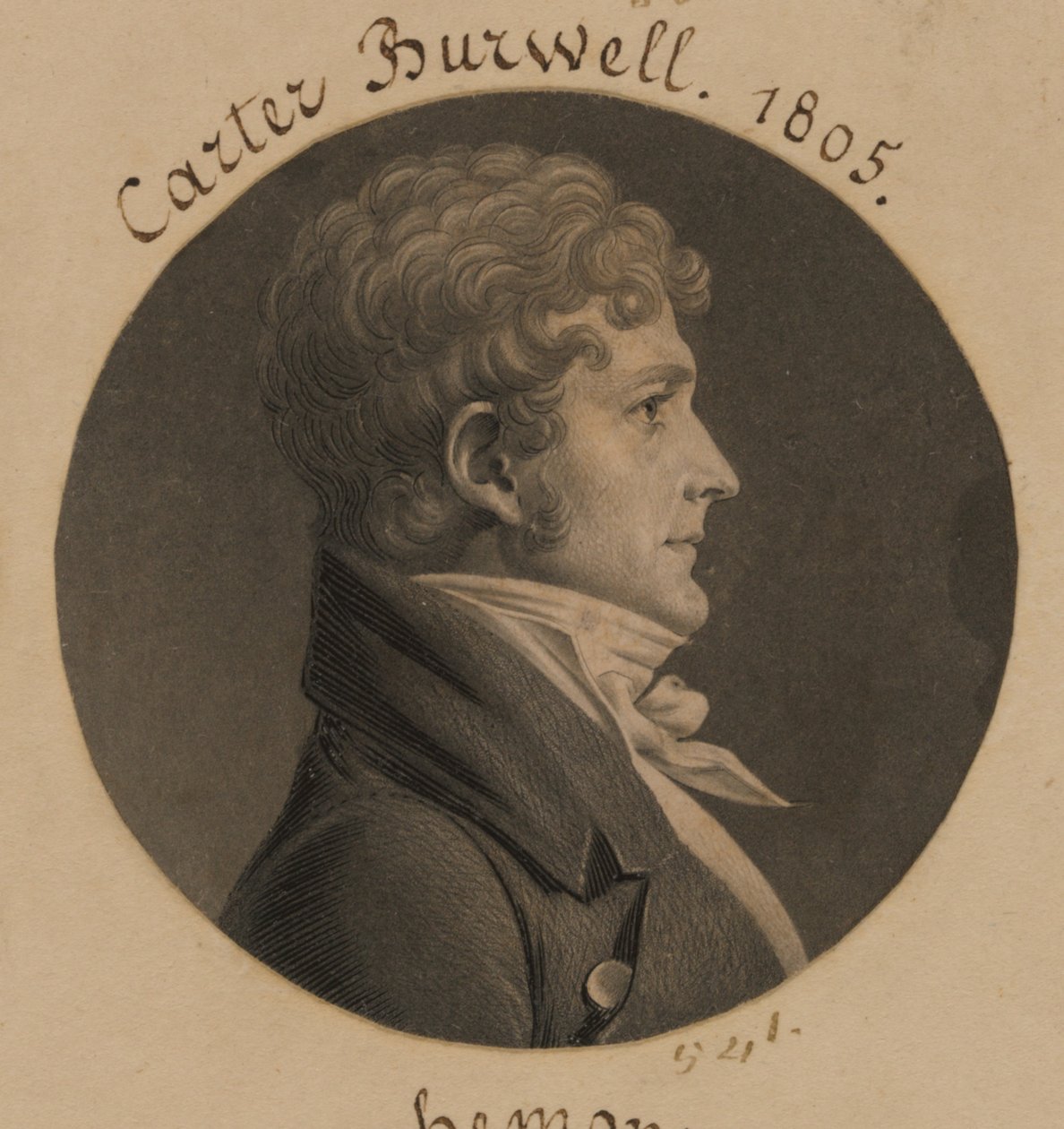 Carter Burwell autorstwa Charles Balthazar Julien Févret de Saint-Mémin
