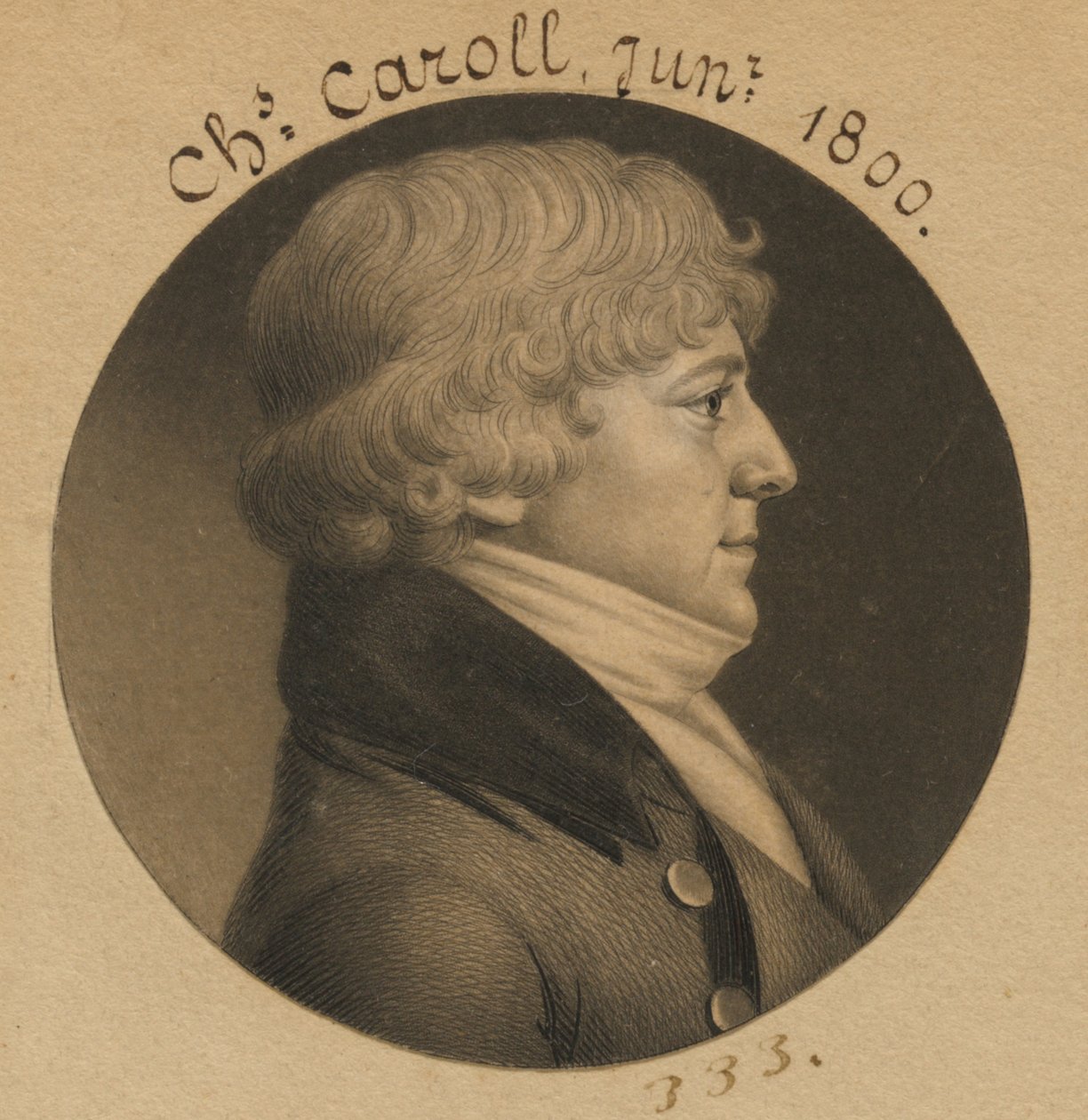 Charles Carroll Jr. autorstwa Charles Balthazar Julien Févret de Saint-Mémin