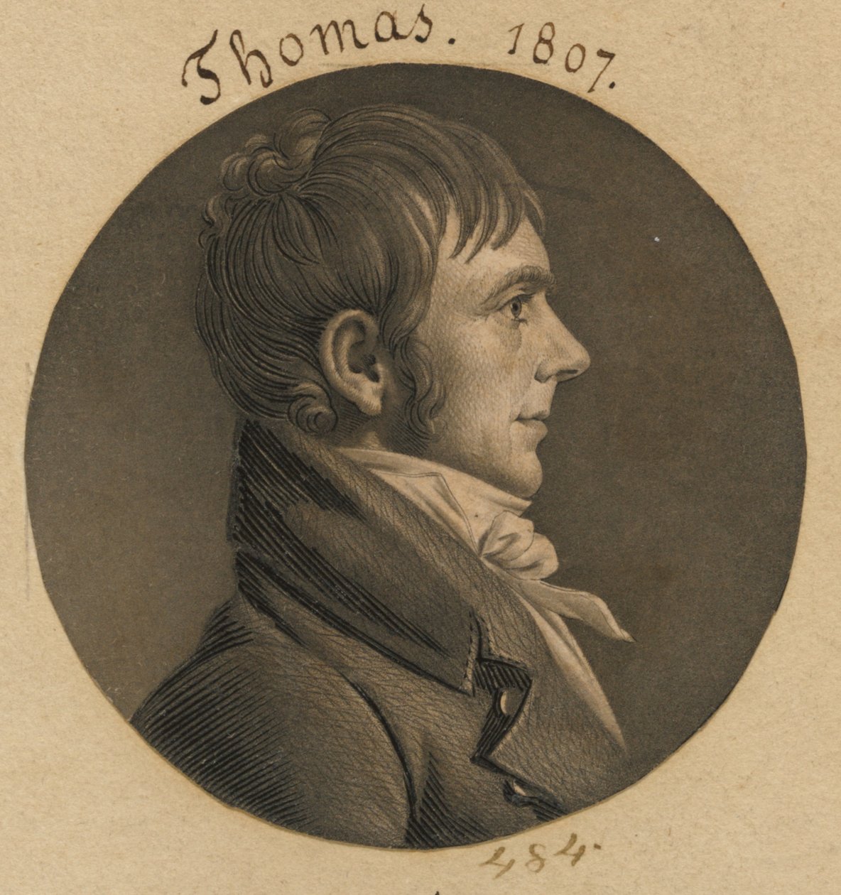 David Thomas autorstwa Charles Balthazar Julien Févret de Saint-Mémin