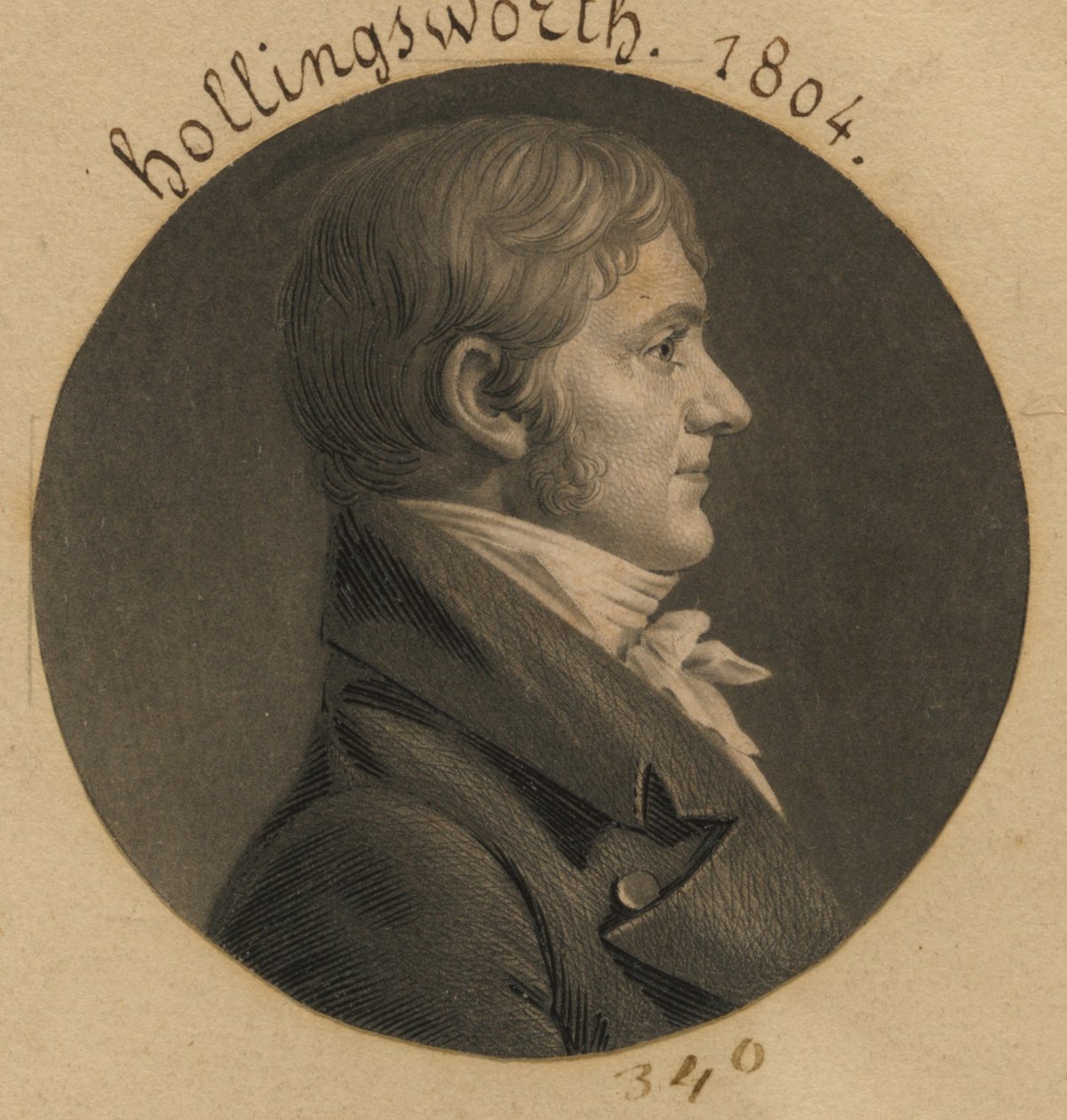 Francis Hollingsworth autorstwa Charles Balthazar Julien Févret de Saint-Mémin
