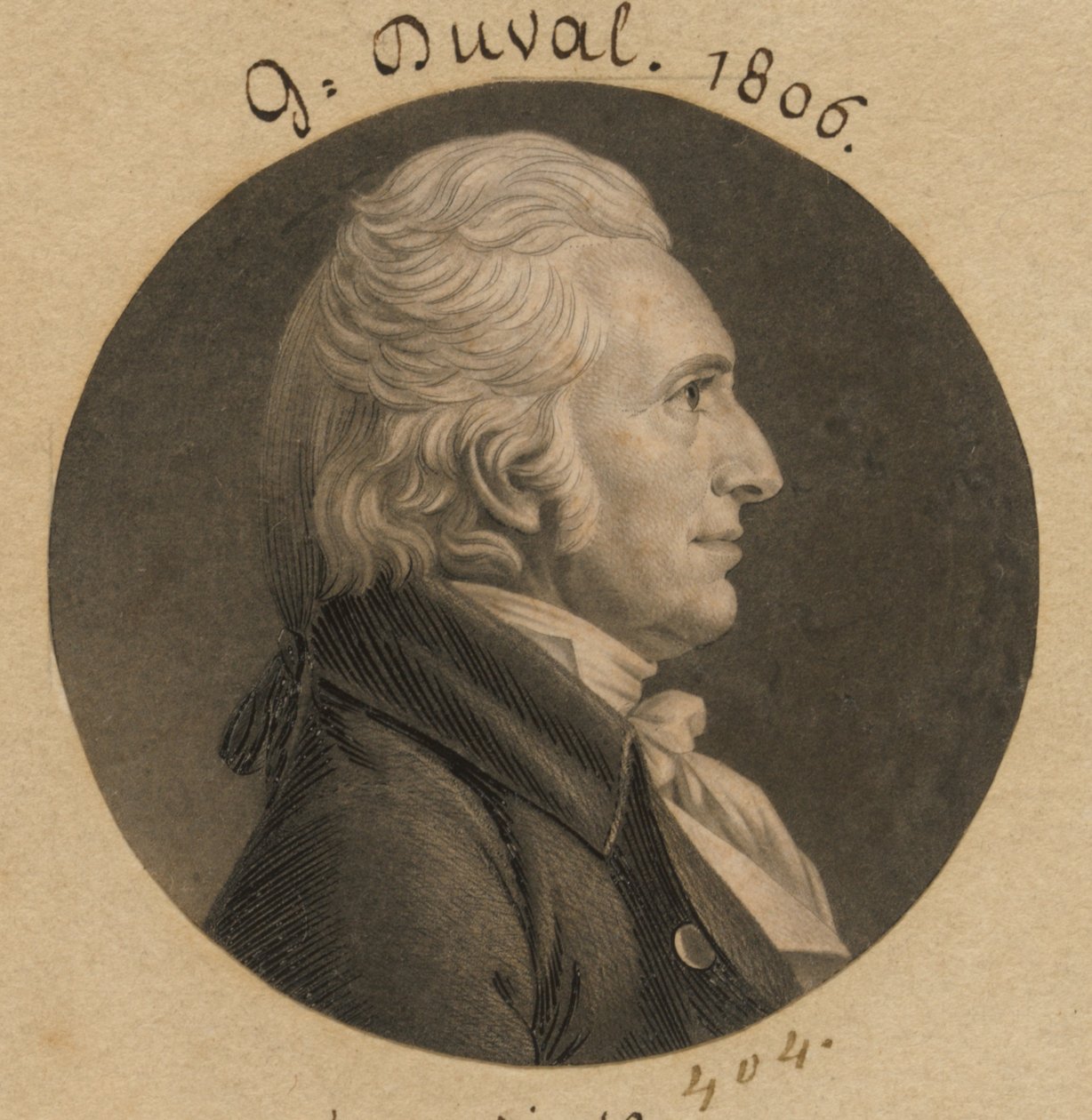 Gabriel Duvall autorstwa Charles Balthazar Julien Févret de Saint-Mémin