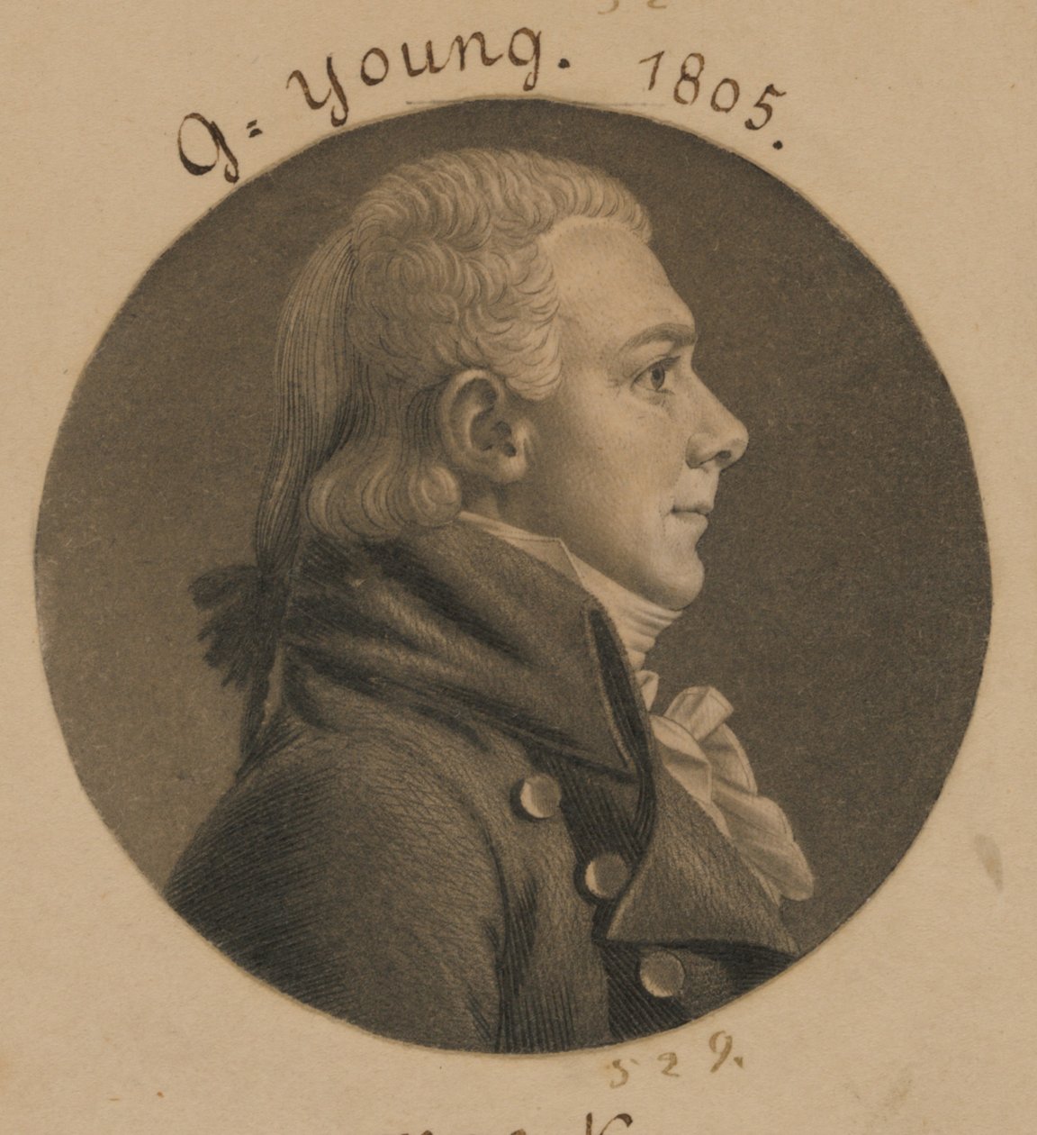 George Young autorstwa Charles Balthazar Julien Févret de Saint-Mémin