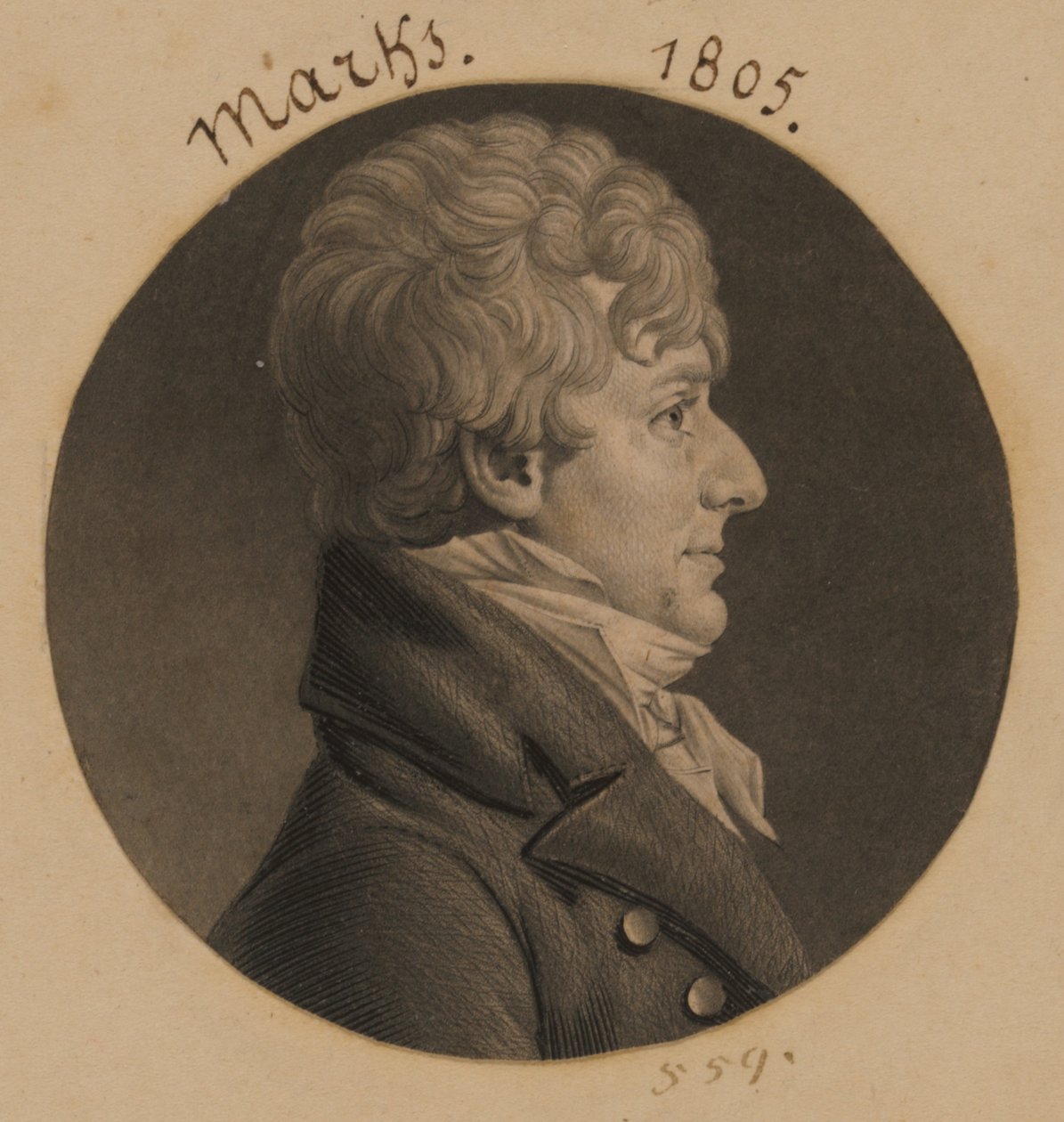 Hyman Marks autorstwa Charles Balthazar Julien Févret de Saint-Mémin