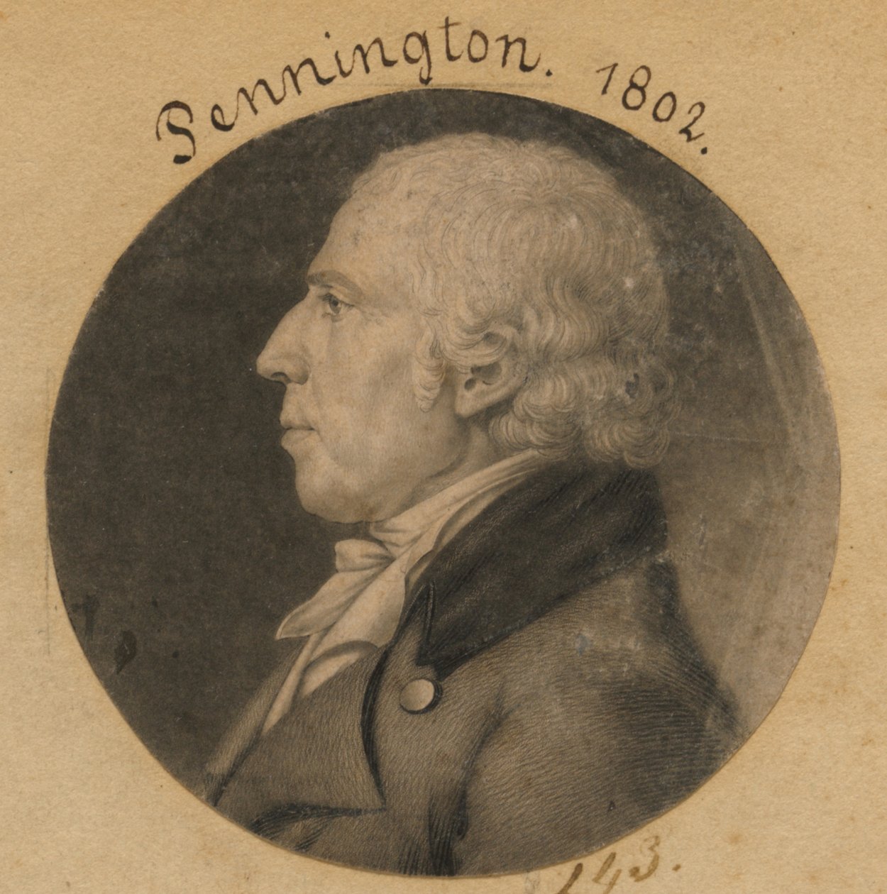 Isaac Penington autorstwa Charles Balthazar Julien Févret de Saint-Mémin