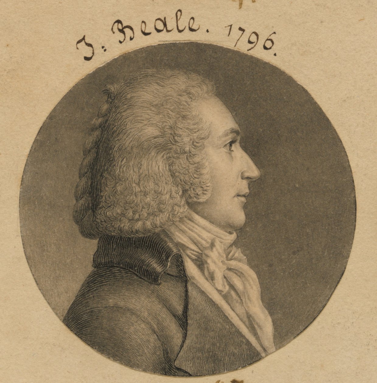 J. Beale autorstwa Charles Balthazar Julien Févret de Saint-Mémin