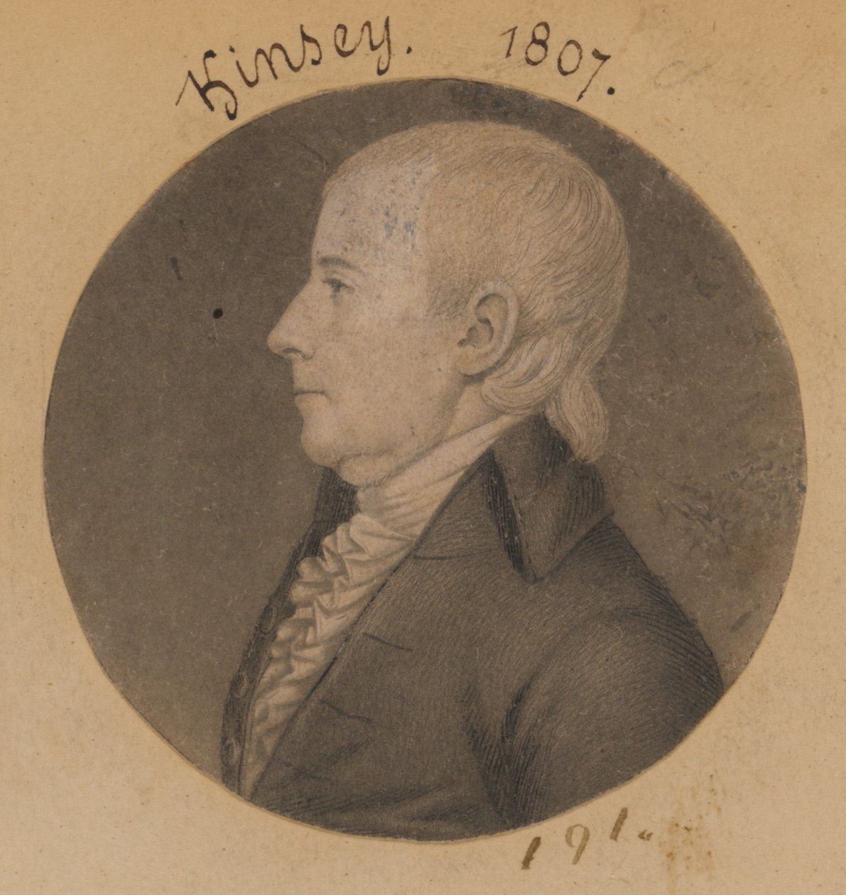 James Kinsey autorstwa Charles Balthazar Julien Févret de Saint-Mémin