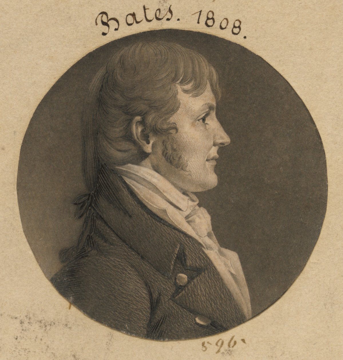 James Woodson Bates autorstwa Charles Balthazar Julien Févret de Saint-Mémin