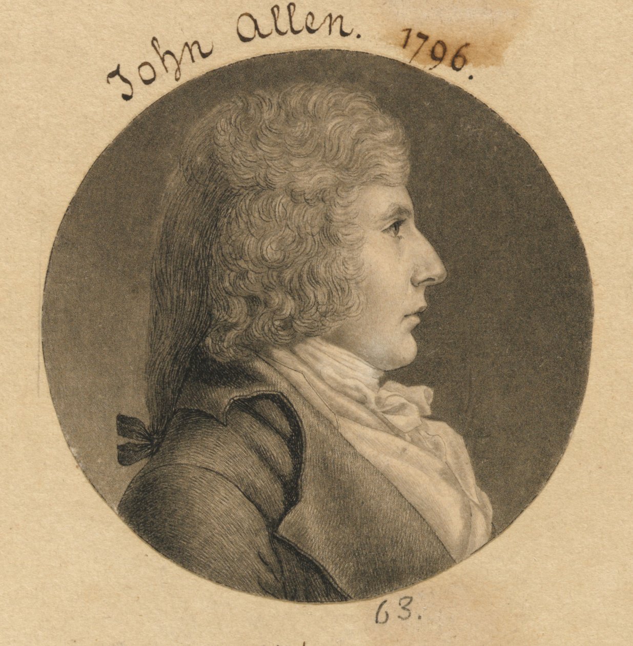 John Allen autorstwa Charles Balthazar Julien Févret de Saint-Mémin