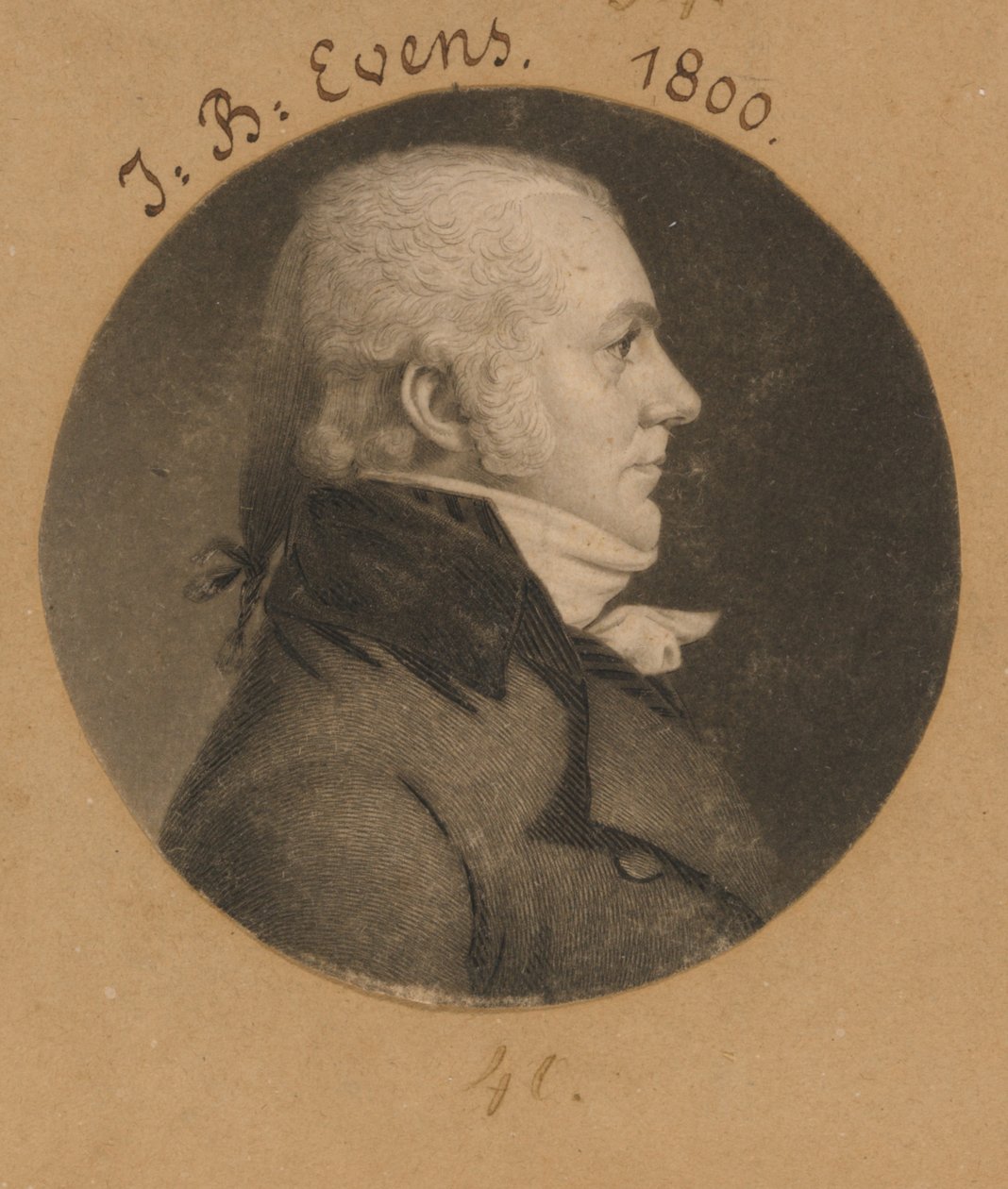 John B. Evens autorstwa Charles Balthazar Julien Févret de Saint-Mémin