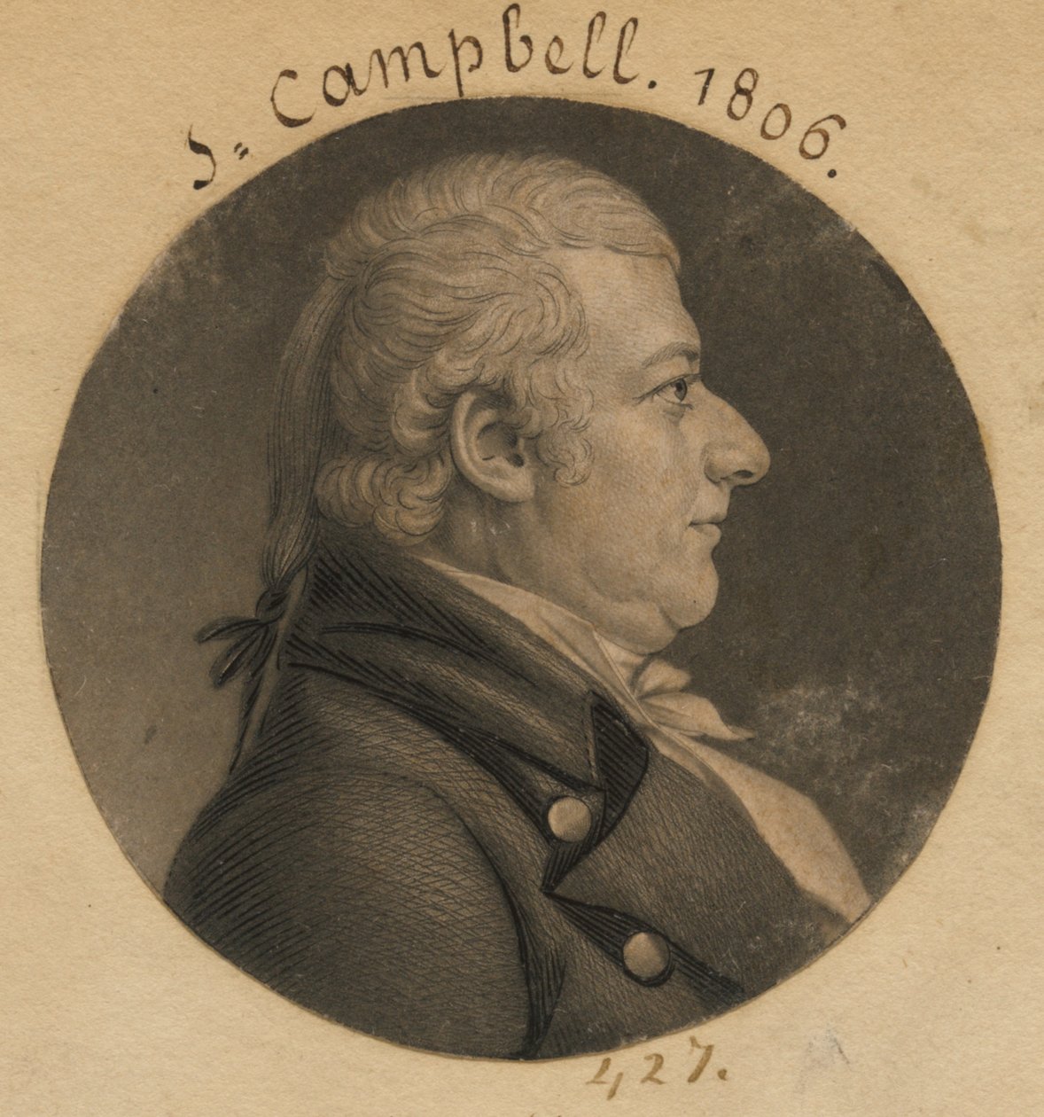 John Campbell autorstwa Charles Balthazar Julien Févret de Saint-Mémin