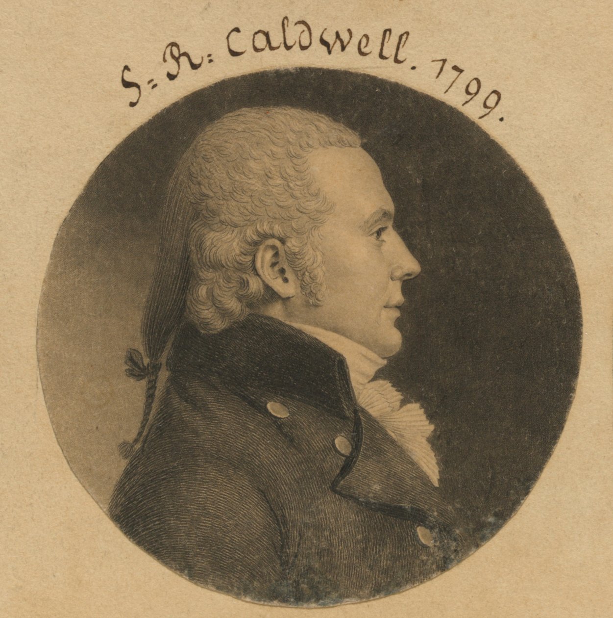 John Edwards Caldwell autorstwa Charles Balthazar Julien Févret de Saint-Mémin