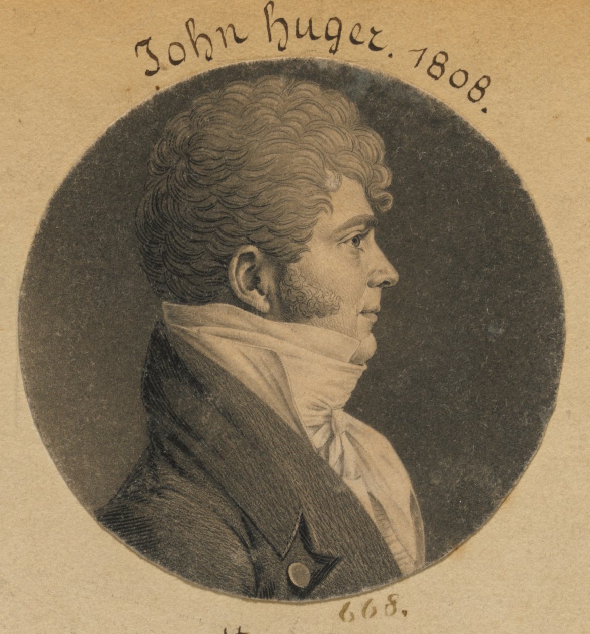John Huger autorstwa Charles Balthazar Julien Févret de Saint-Mémin
