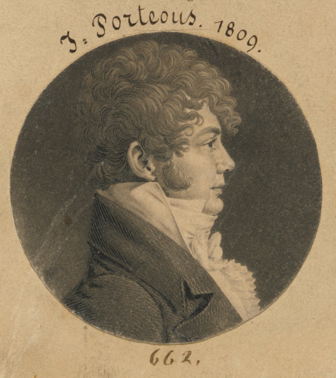 John Porteous autorstwa Charles Balthazar Julien Févret de Saint-Mémin