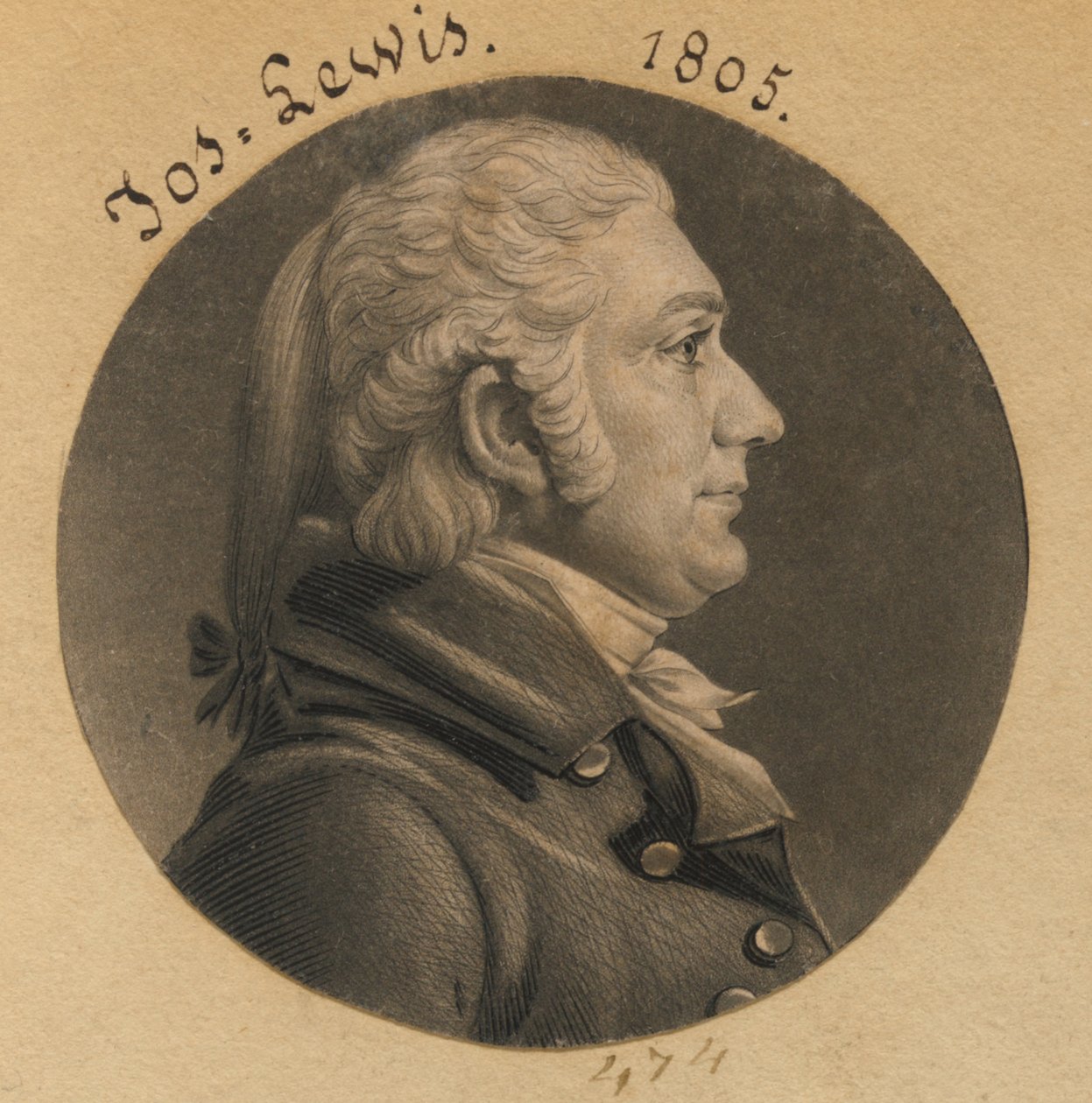 Joseph Lewis, Jr. autorstwa Charles Balthazar Julien Févret de Saint-Mémin